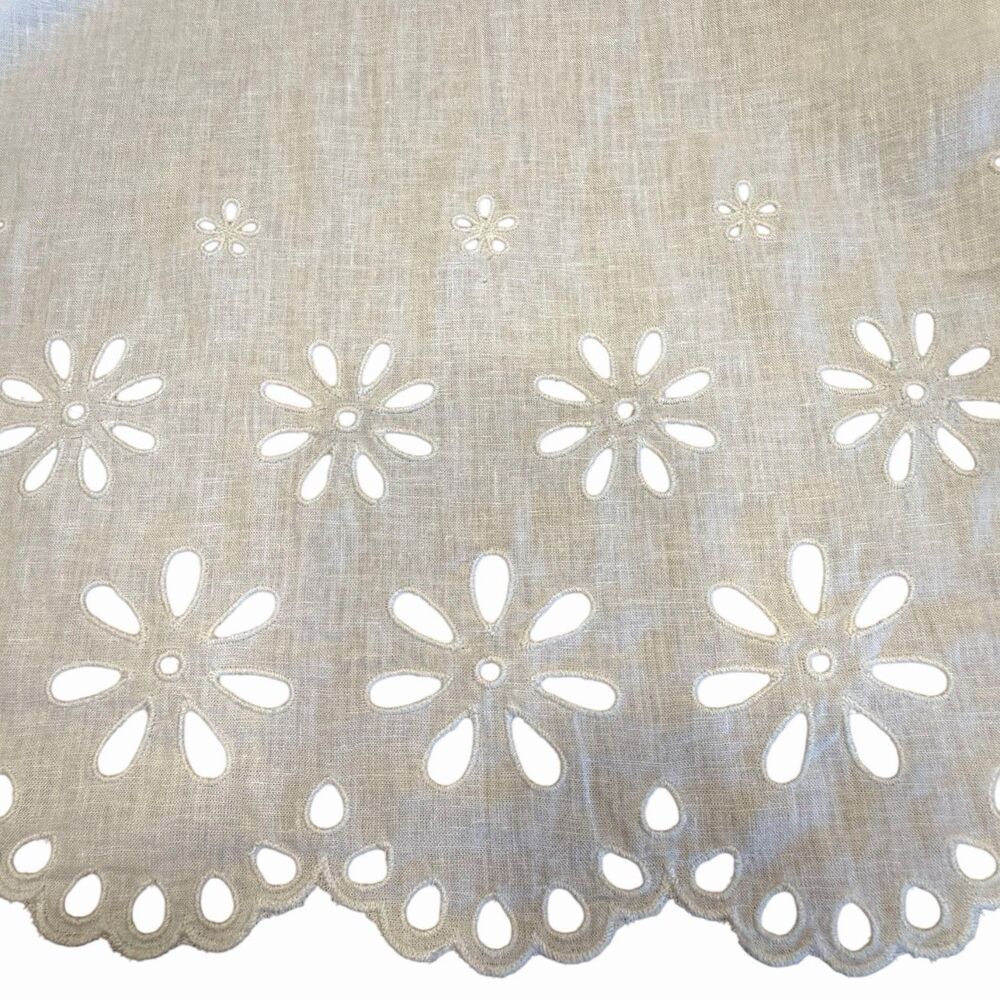 Eyelet Blouse Women Plus Size 4X Ivory Madewell Linen Boho Peasant Summer Top - Picture 7 of 13